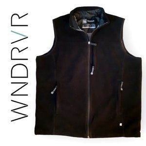 Wind River black zip up pocketed lined fuzzy vest Size Large